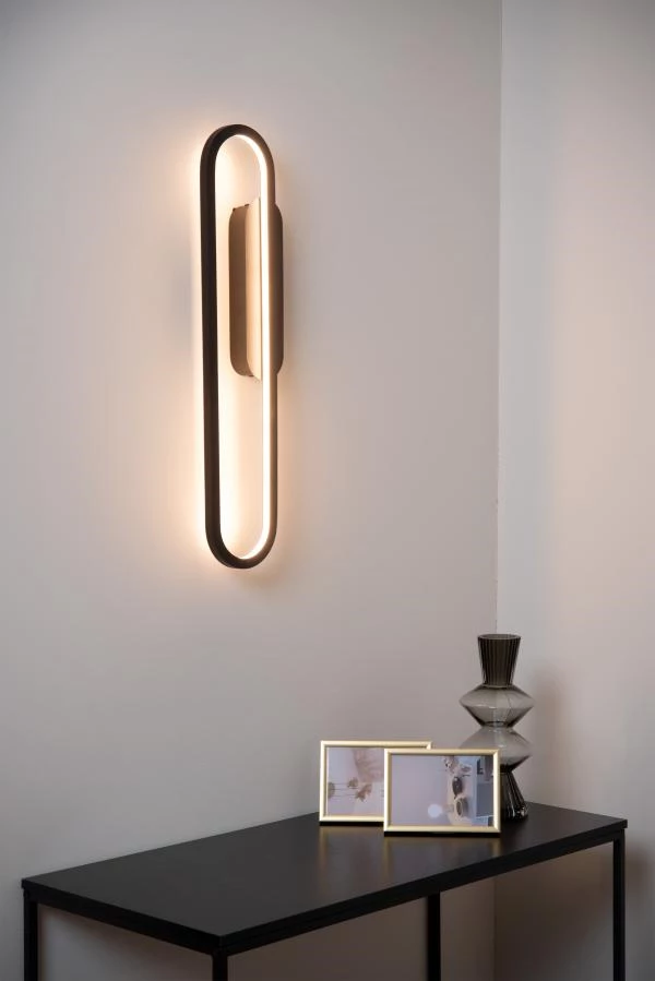 Lucide THELMA - Applique murale - LED Dim. - 1x24W 2700K - Noir - ambiance 1